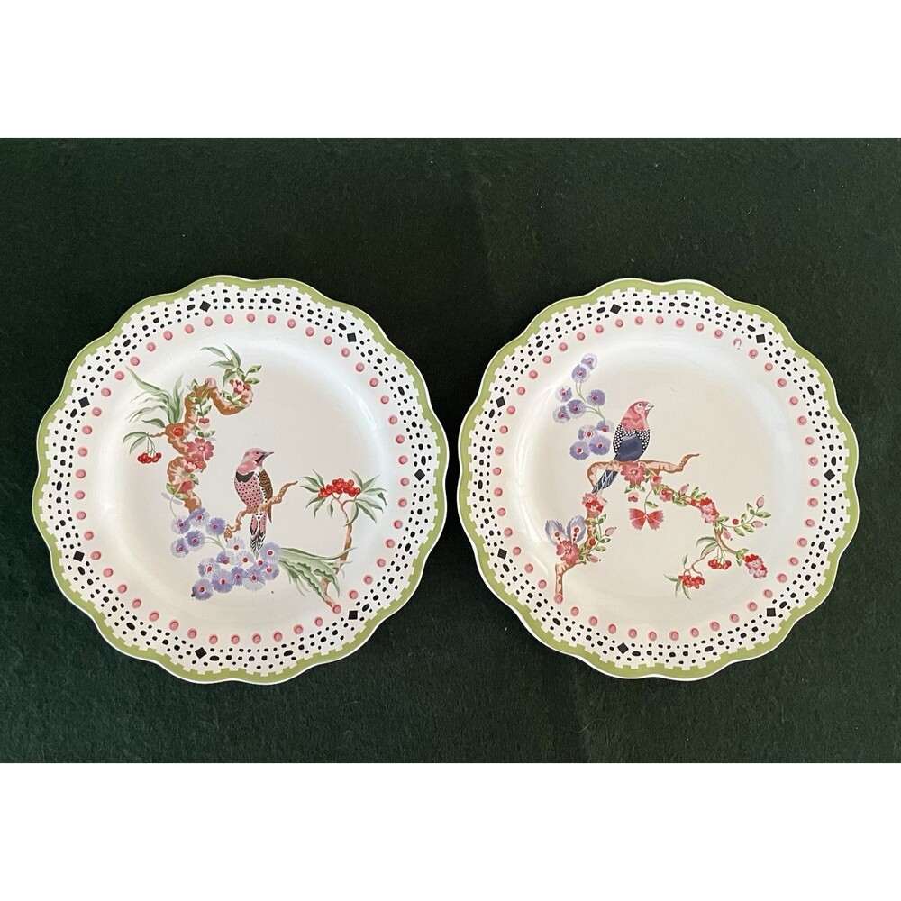 Cath Kidston of London Set of 2 Spring Birds Desert Side Plates Birds Floral